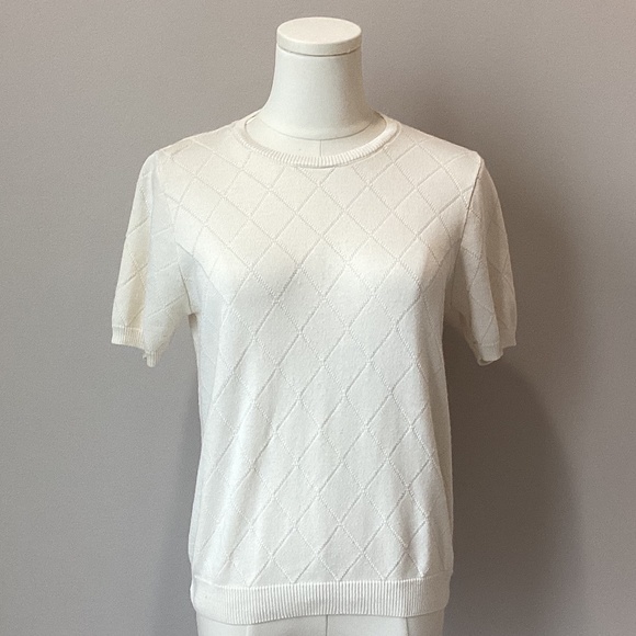 Alfred Dunner Diamond Pointelle Shortsleeved Sweater - PL - Picture 1 of 7